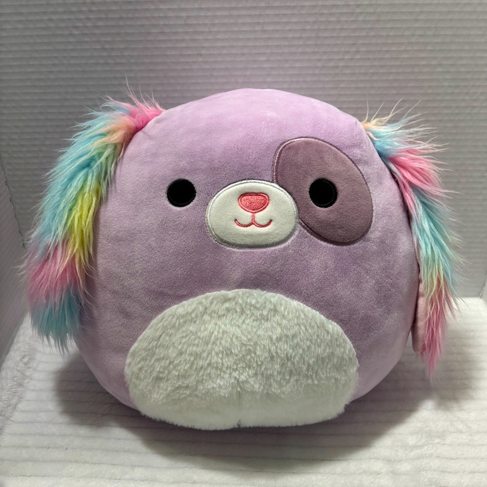Squishmallows Barb The Shaggy Dog Plush Lavender with Multicolor Accents 12”